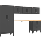 6-Piece Garage Cabinet Storage and Organization Set with Levelers in Black