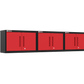 3-Piece Garage Cabinet Storage and Organization Set in Red