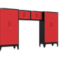 4-Piece Garage Cabinet Storage and Organization Set with Levelers in Red