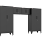 4-Piece Garage Cabinet Storage and Organization Set with Levelers in Black