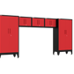 5-Piece Garage Cabinet Storage and Organization Set with Levelers in Red