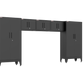 5-Piece Garage Cabinet Storage and Organization Set with Levelers in Black