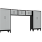 5-Piece Garage Cabinet Storage and Organization Set with Levelers in Grey