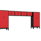 6-Piece Garage Cabinet Storage and Organization Set with Levelers in Red