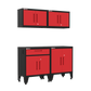 4-Piece Garage Cabinet Storage and Organization Set with Levelers in Red