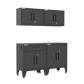 4-Piece Garage Cabinet Storage and Organization Set with Levelers in Black