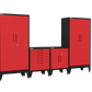 4-Piece Garage Cabinet Storage and Organization Set with Levelers in Red