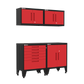 4-Piece Garage Cabinet Storage and Organization Set with Levelers in Red