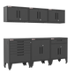 6-Piece Garage Cabinet Storage and Organization Set with Levelers in Black