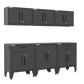 6-Piece Garage Cabinet Storage and Organization Set with Levelers in Black