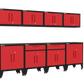 8-Piece Garage Cabinet Storage and Organization Set with Levelers in Red