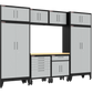 9-Piece Garage Cabinet Storage and Organization Set with Wheels in Grey