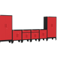 6-Piece Garage Cabinet Storage and Organization Set with Levelers in Red