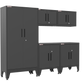 5-Piece Garage Cabinet Storage and Organization Set with Levelers in Black