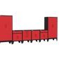 6-Piece Garage Cabinet Storage and Organization Set with Levelers in Red