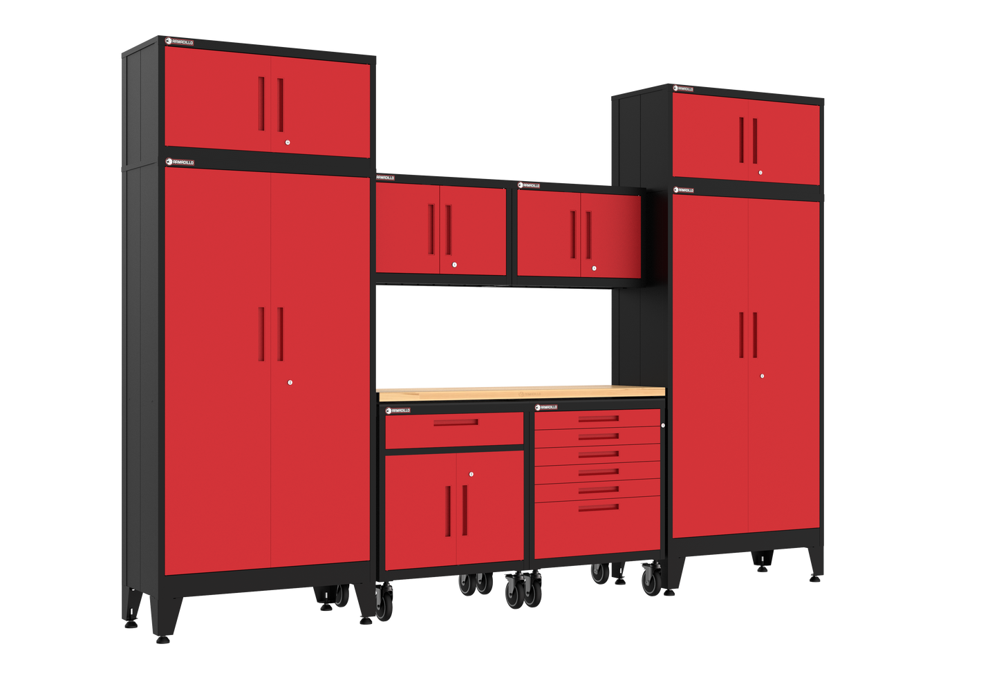9-Piece Set with Wheels - Red (105R)