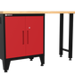 2-Piece Garage Cabinet Storage and Organization Set with Levelers in Red
