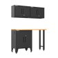 4-Piece Garage Cabinet Storage and Organization Set with Levelers in Black