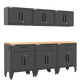 7-Piece Garage Cabinet Storage and Organization Set with Levelers in Black