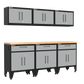 7-Piece Garage Cabinet Storage and Organization Set with Levelers in Grey