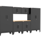 7-Piece Garage Cabinet Storage and Organization Set with Levelers in Black