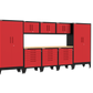 9-Piece Garage Cabinet Storage and Organization Set with Levelers in Red
