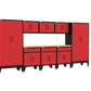 9-Piece Garage Cabinet Storage and Organization Set with Levelers in Red