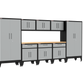 9-Piece Garage Cabinet Storage and Organization Set with Levelers in Grey