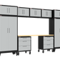 10-Piece Garage Cabinet Storage and Organization Set with Wheels in Gray