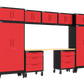 10-Piece Garage Cabinet Storage and Organization Set with Wheels in Red