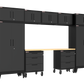 10-Piece Garage Cabinet Storage and Organization Set with Wheels in Black