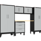 6-Piece Garage Cabinet Storage and Organization Set with Wheels in Gray