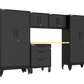 6-Piece Garage Cabinet Storage and Organization Set with Wheels in Black