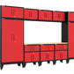 11-Piece Garage Cabinet Storage and Organization Set in Red