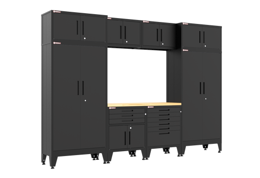 9-Piece Garage Cabinet Storage and Organization Set in Black