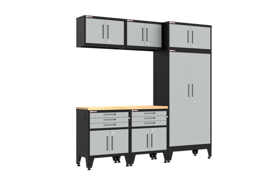 6-Piece Garage Cabinet Storage and Organization Set in Grey