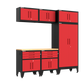 6-Piece Garage Cabinet Storage and Organization Set in Red