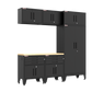 6-Piece Garage Cabinet Storage and Organization Set in Black