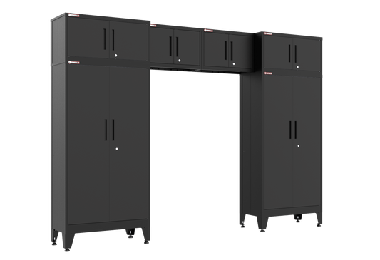 6-Piece Garage Cabinet Storage and Organization Set in Black