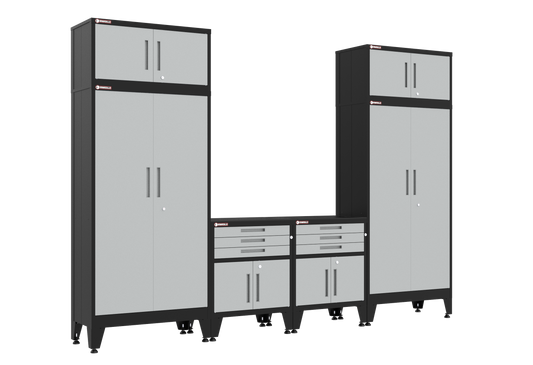 6-Piece Garage Cabinet Storage and Organization Set in Grey
