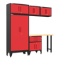 6-Piece Garage Cabinet Storage and Organization Set in Red