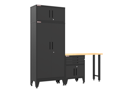4-Piece Garage Cabinet Storage and Organization Set in Black