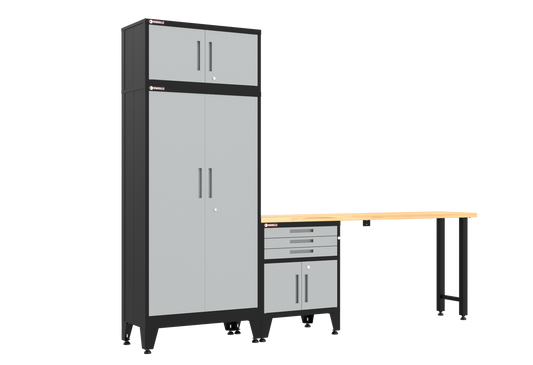 4-Piece Garage Cabinet Storage and Organization Set in Grey