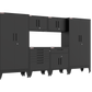 6-Piece Garage Cabinet Storage and Organization Set with Levelers in Black
