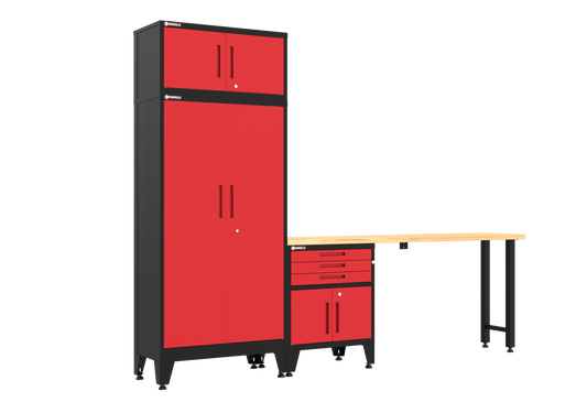 4-Piece Garage Cabinet Storage and Organization Set in Red