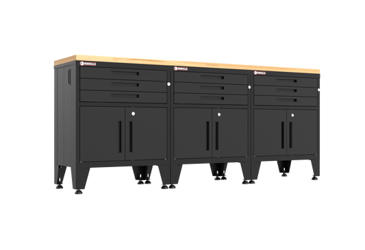 4-Piece Garage Cabinet Storage and Organization Set in Black