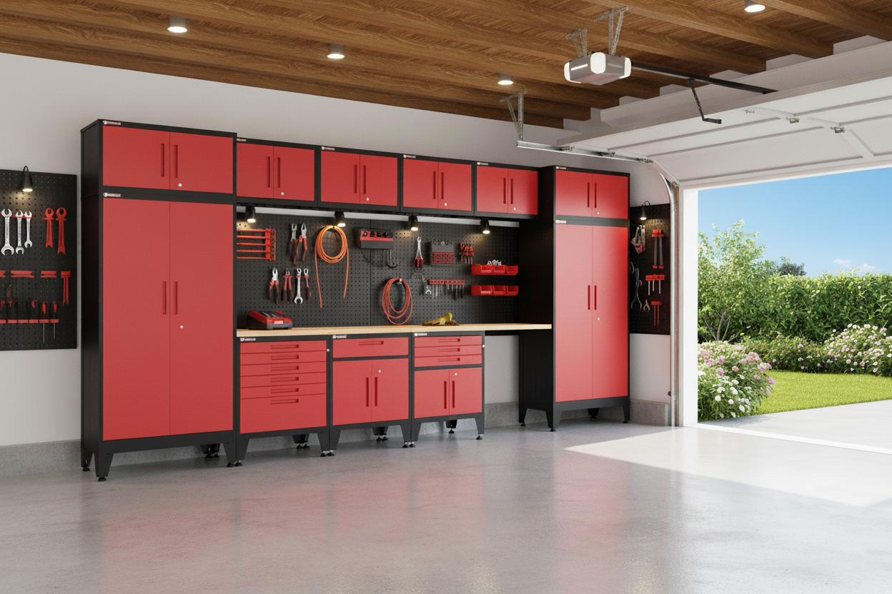 Armadillo Tough garage cabinet system