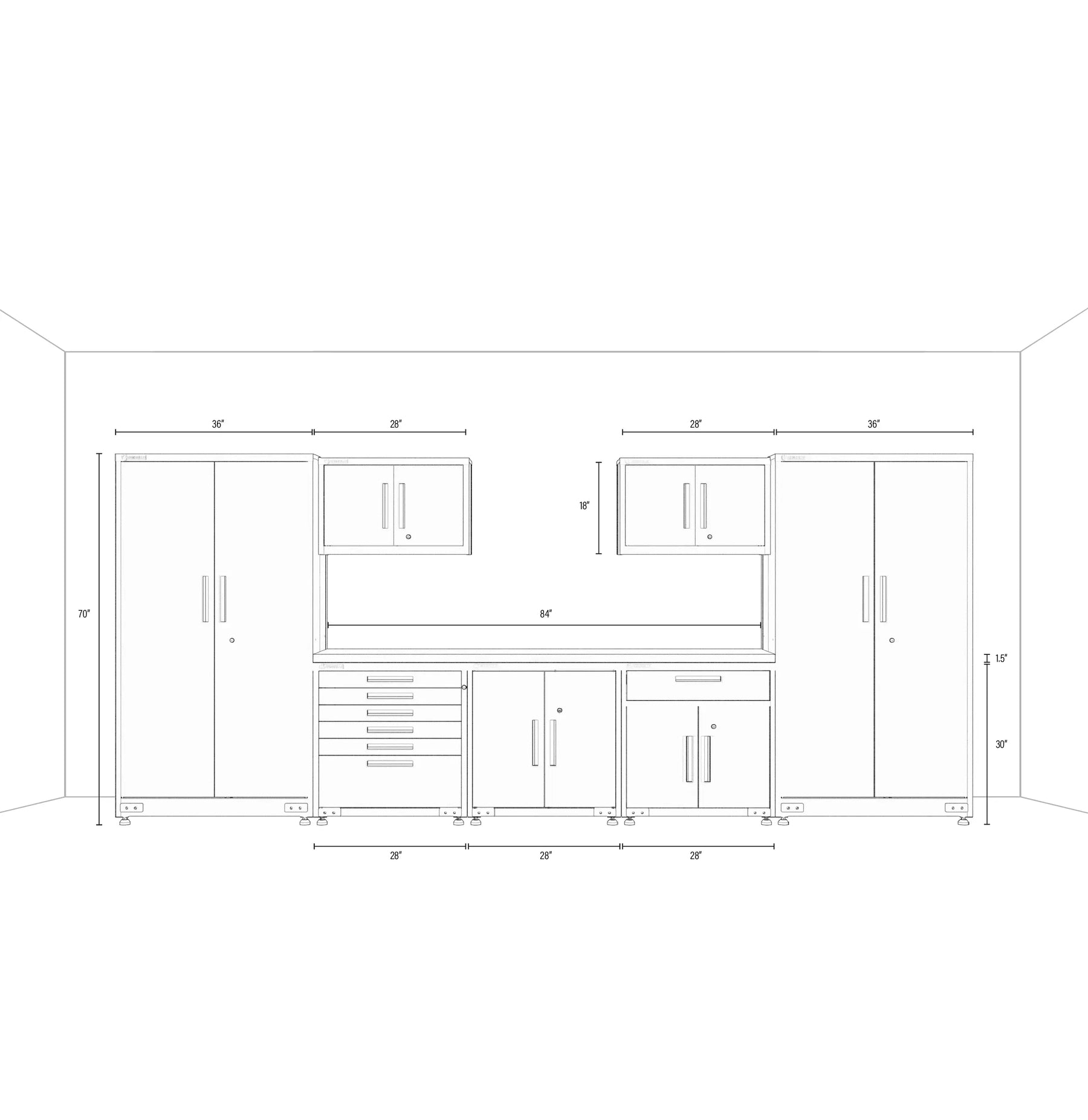 Custom Armadillo Tough garage cabinet layout