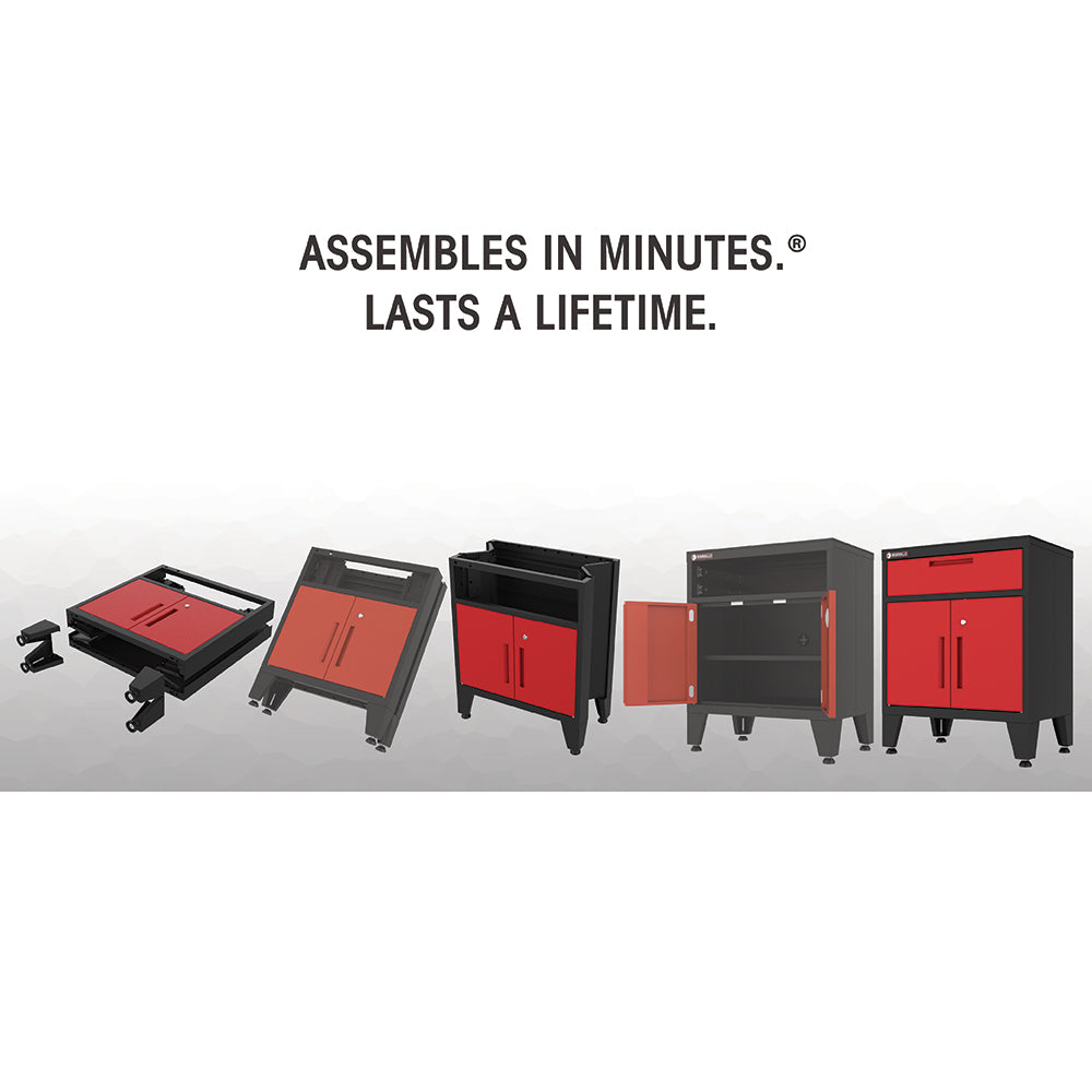 Multifunction Garage Cabinet in Red